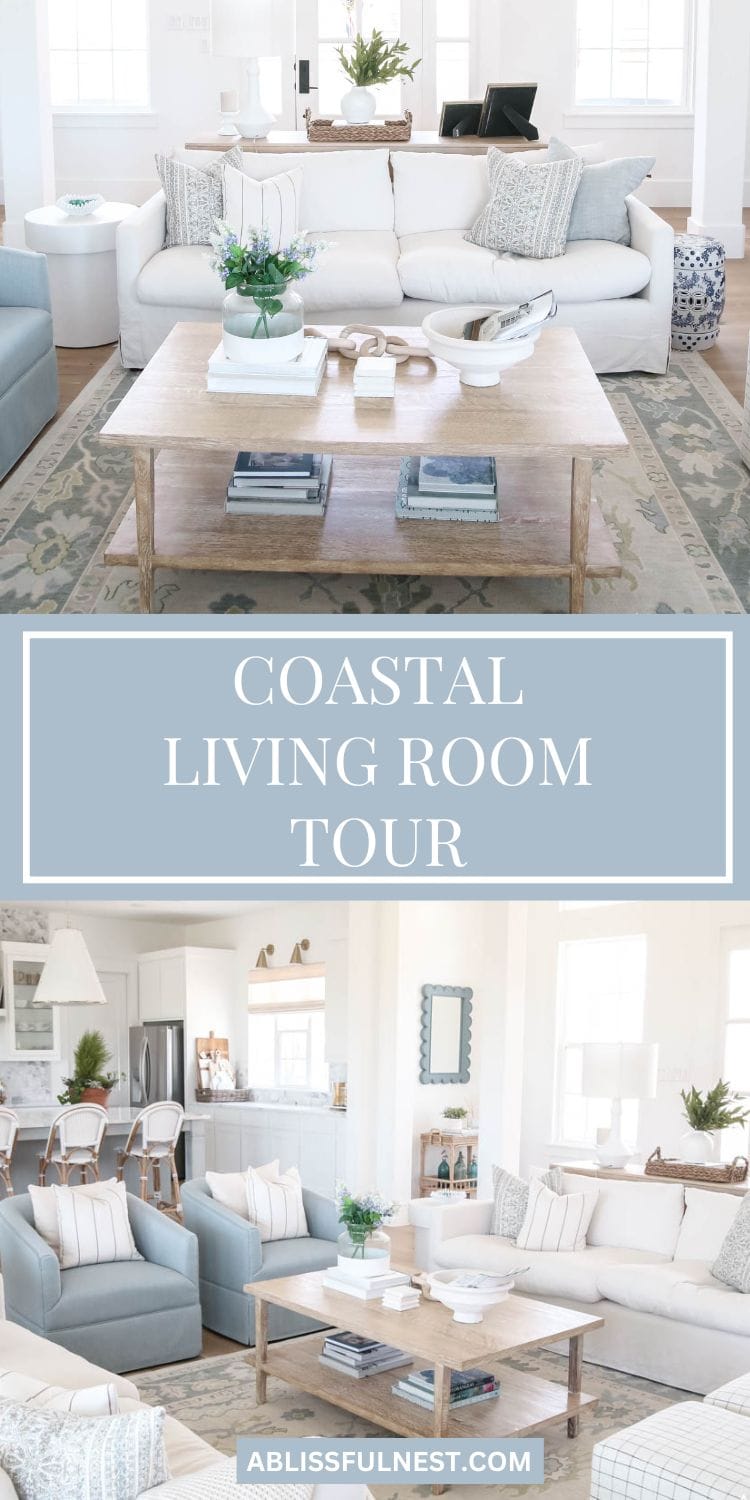 Coastal Living Room Tour | A Blissful Nest