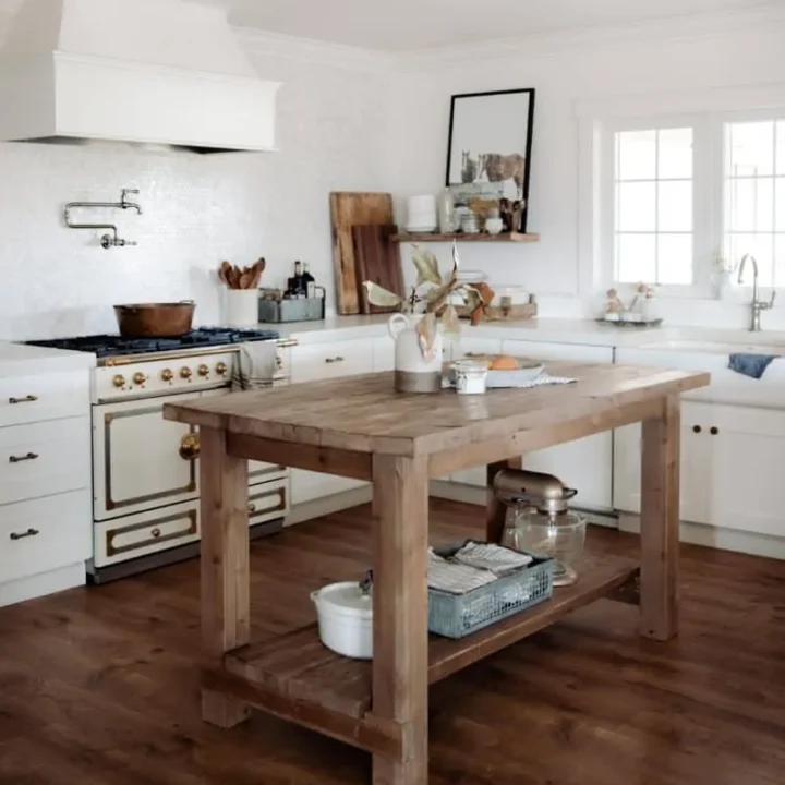 Image for Wood Island & White Cabinets
