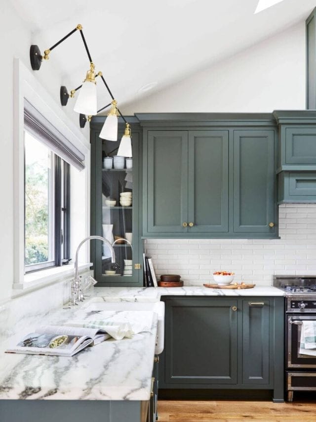 Dark Green Kitchen Cabinet Colors-Webstories- Cover