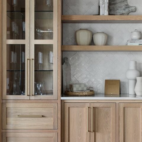 Image for Light Oak Cabinets With Glass Doors