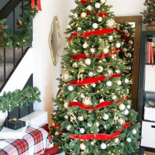 Image for Red Ribbons + Gold Ornaments