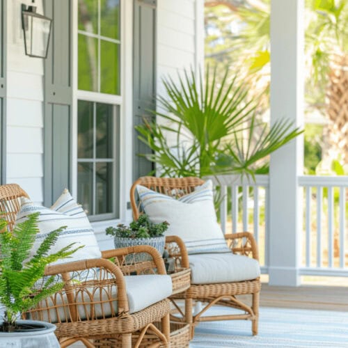 Coastal Front Porch Decor | A Blissful Nest
