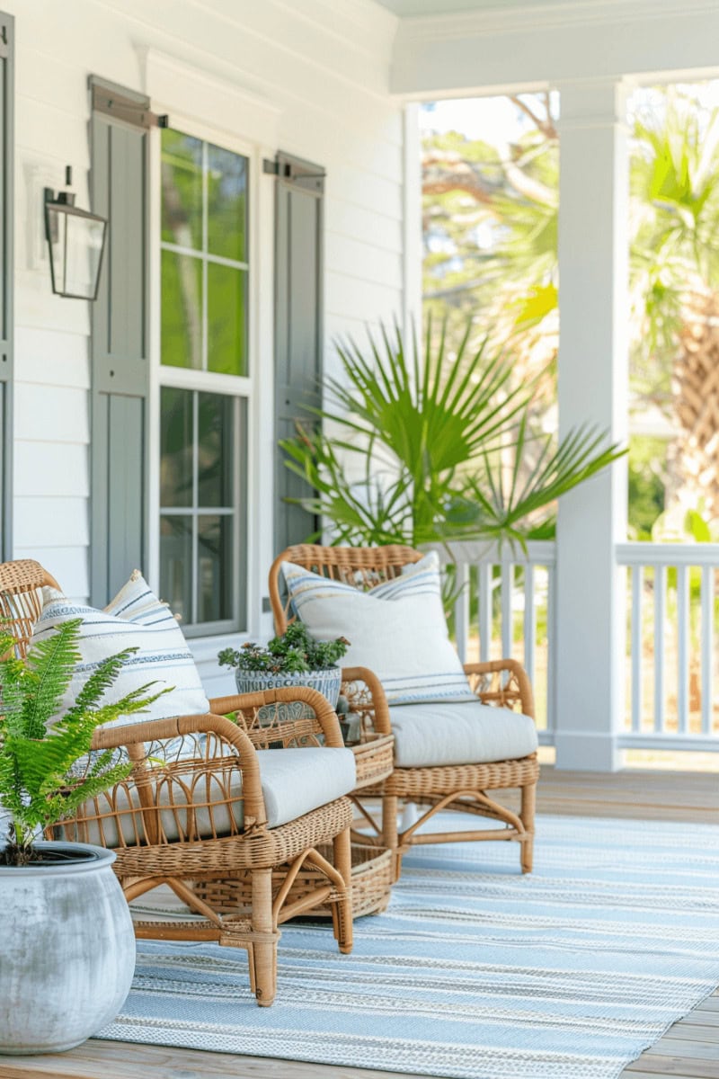 Coastal Front Porch Decor | A Blissful Nest