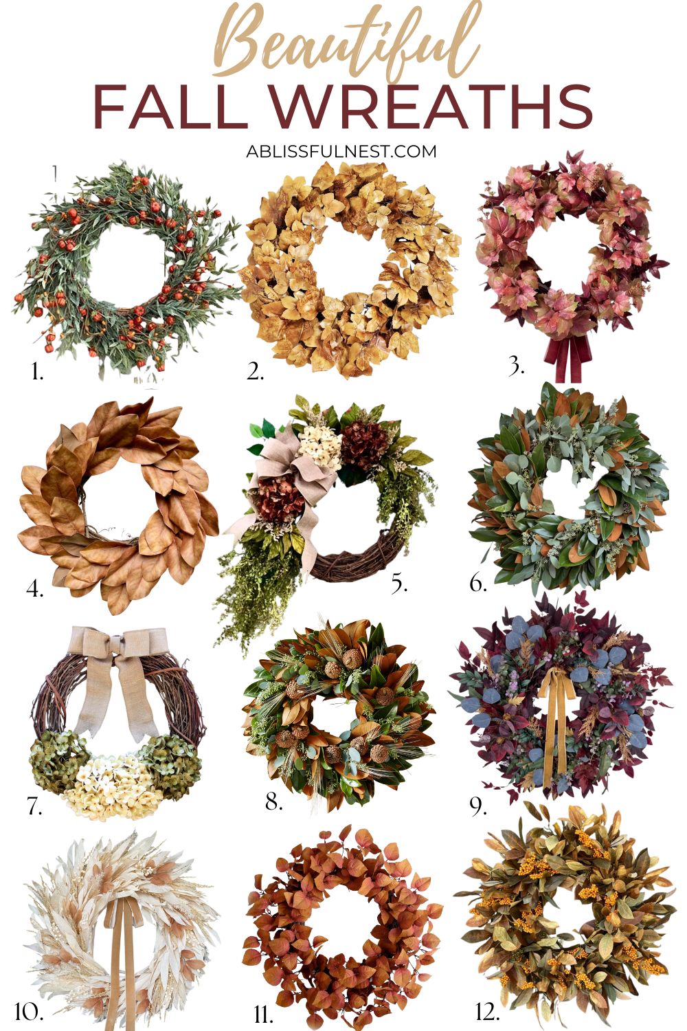 Beautiful Fall Wreaths + Where to Buy Them