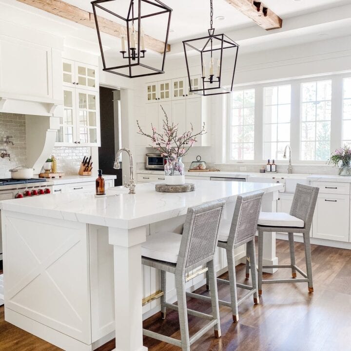 Image for Bright White Cabinet & Open Lantern Lighting