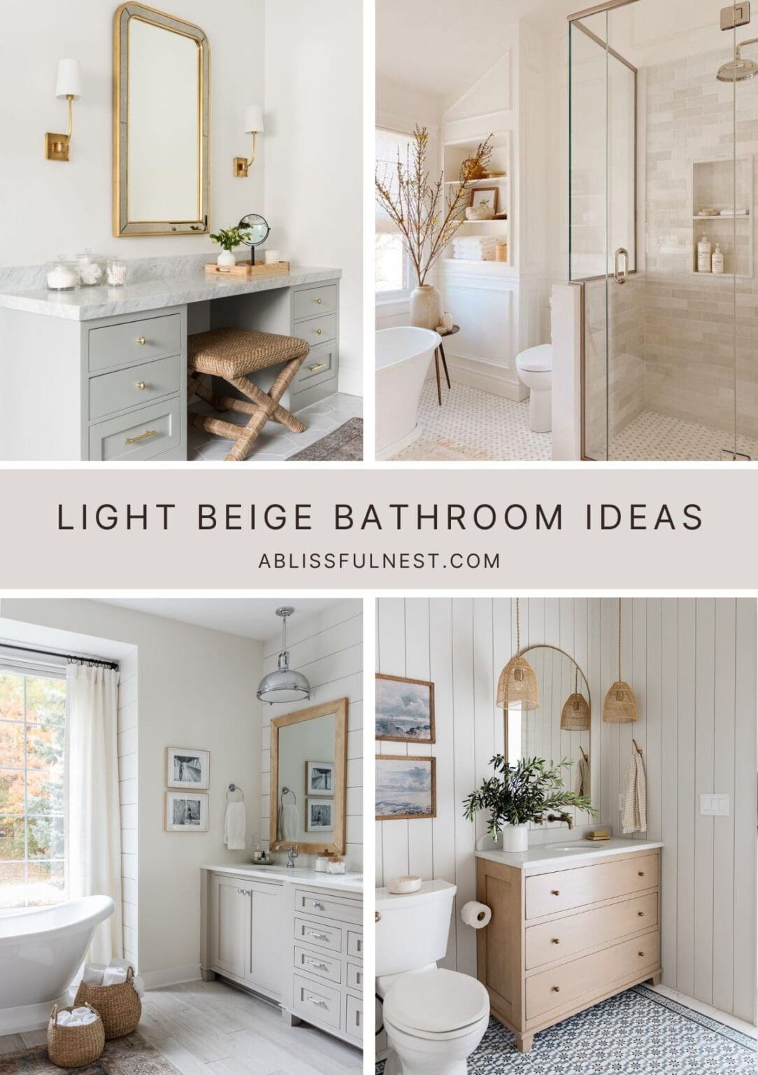 Light Beige Bathroom Ideas | A Blissful Nest
