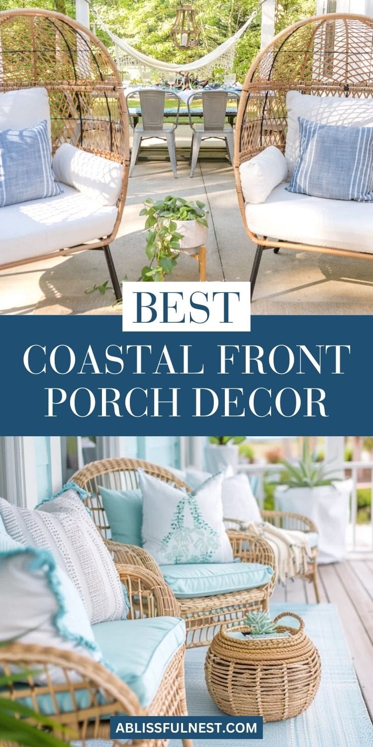 Coastal Front Porch Decor | A Blissful Nest