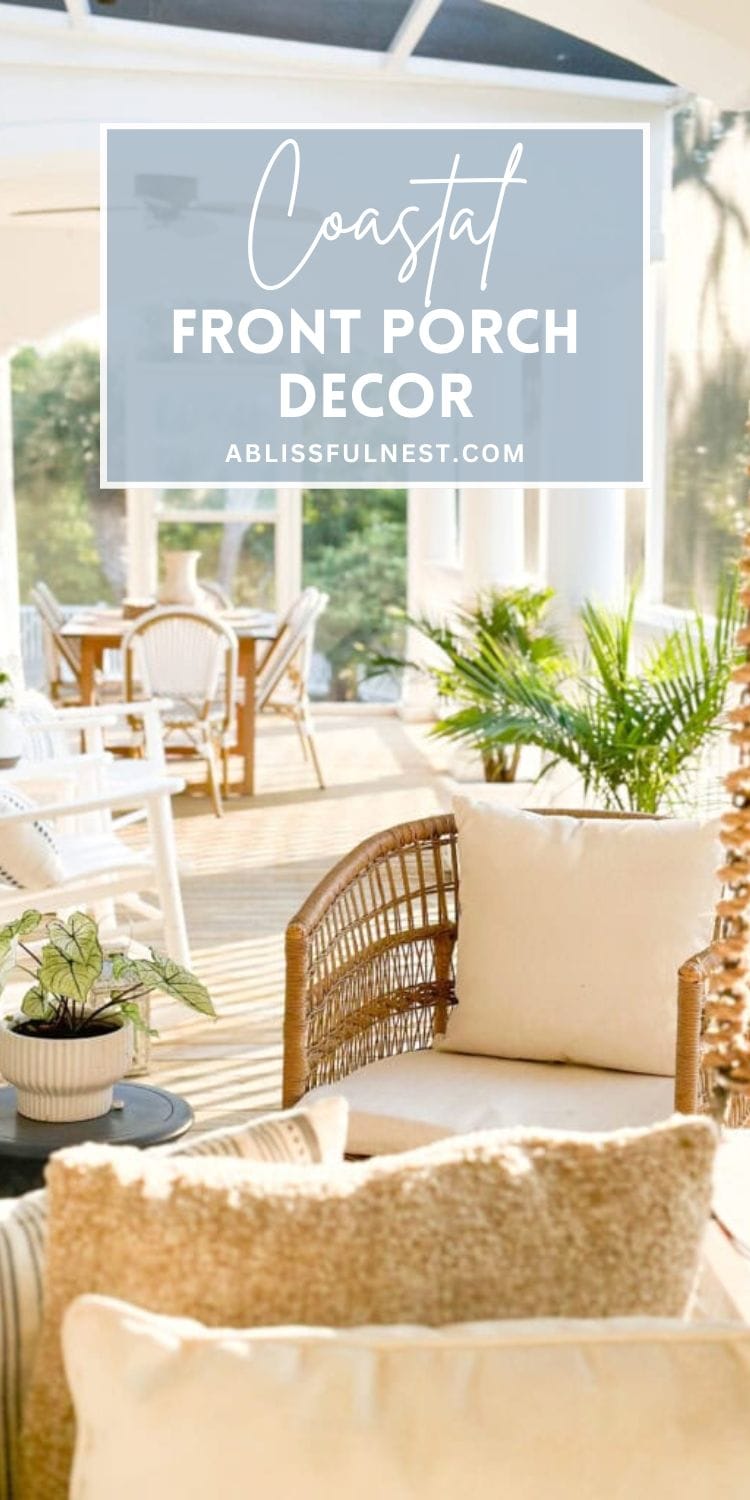Coastal Front Porch Decor | A Blissful Nest