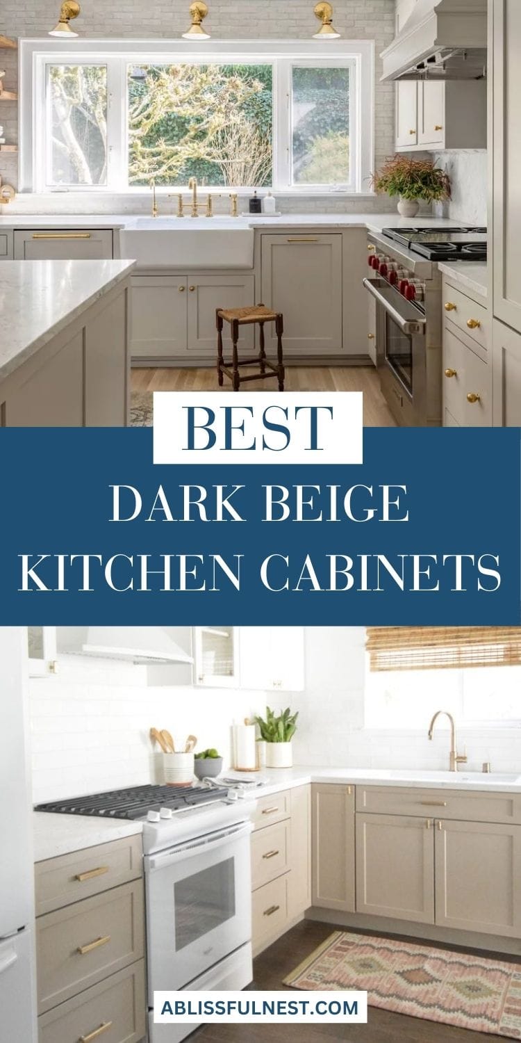 Dark Beige Kitchen Cabinets | A Blissful Nest