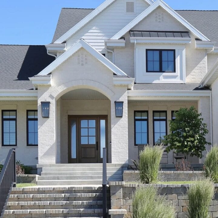 Image for Beige Brick With Crisp White Trim