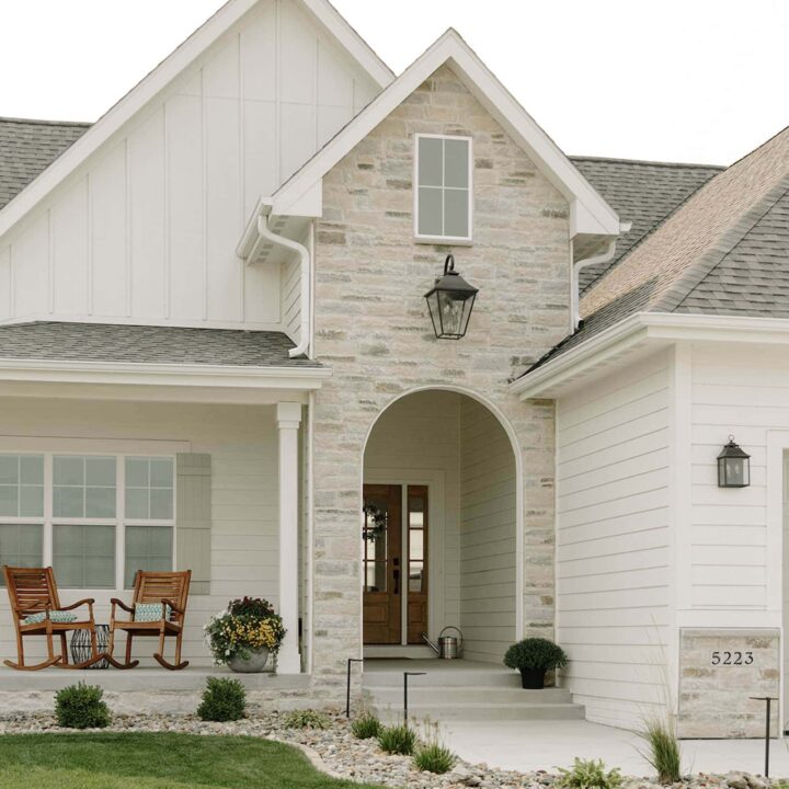 Image for Light Beige Stone & Fresh White Siding