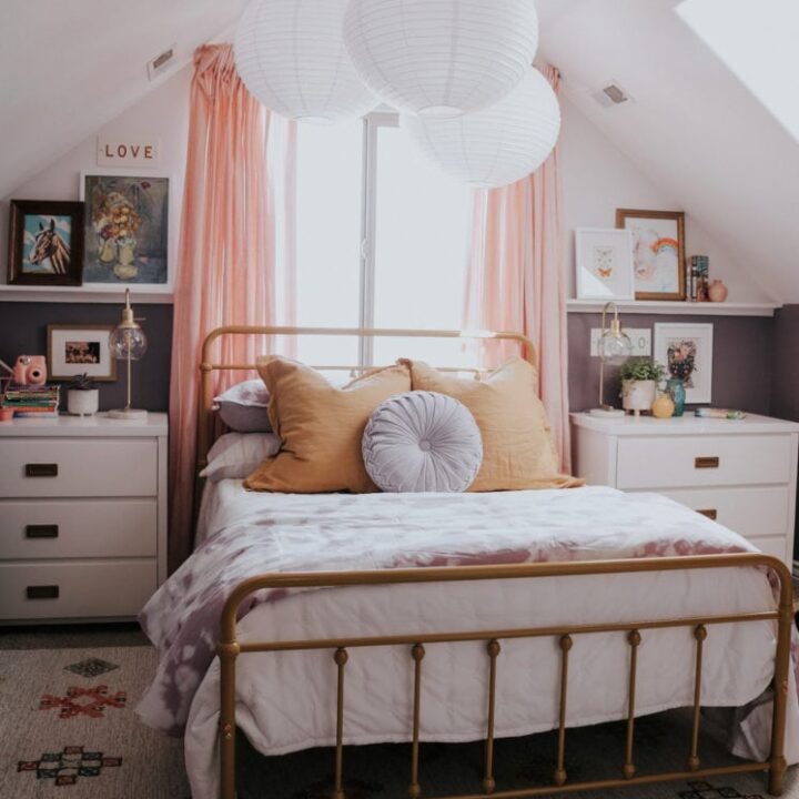 Image for Gold Bed Frame & Pastel Colors