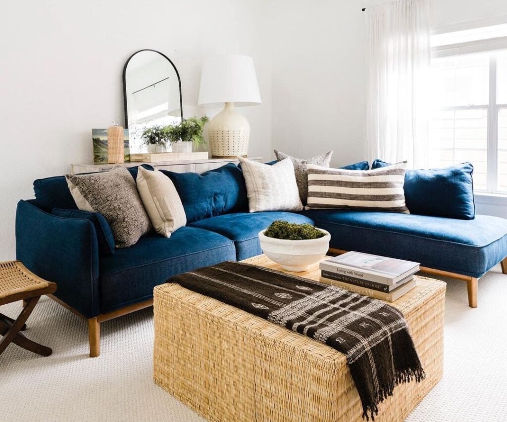 Navy Blue and Beige Living Room Ideas | A Blissful Nest