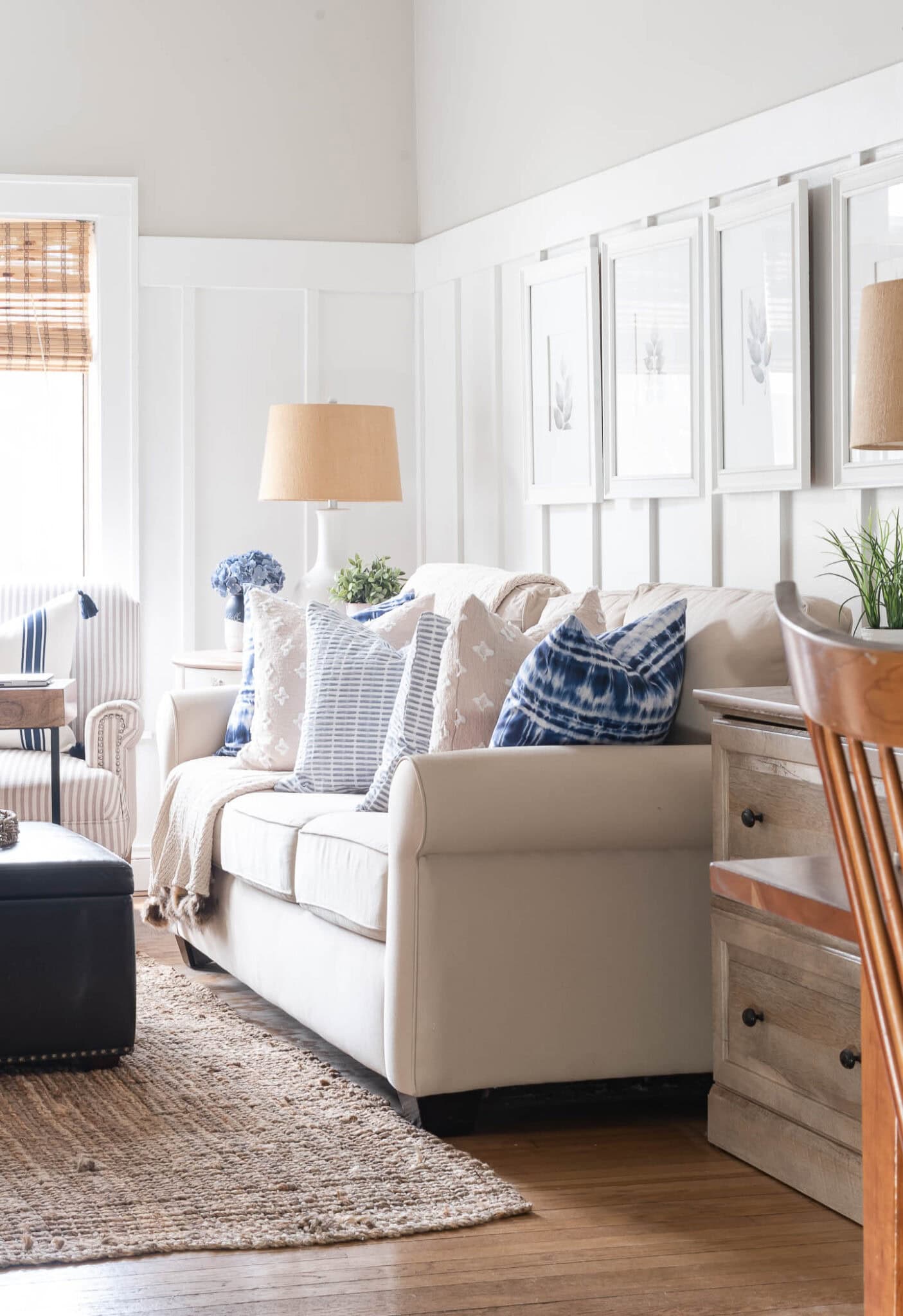 Navy Blue and Beige Living Room Ideas | A Blissful Nest