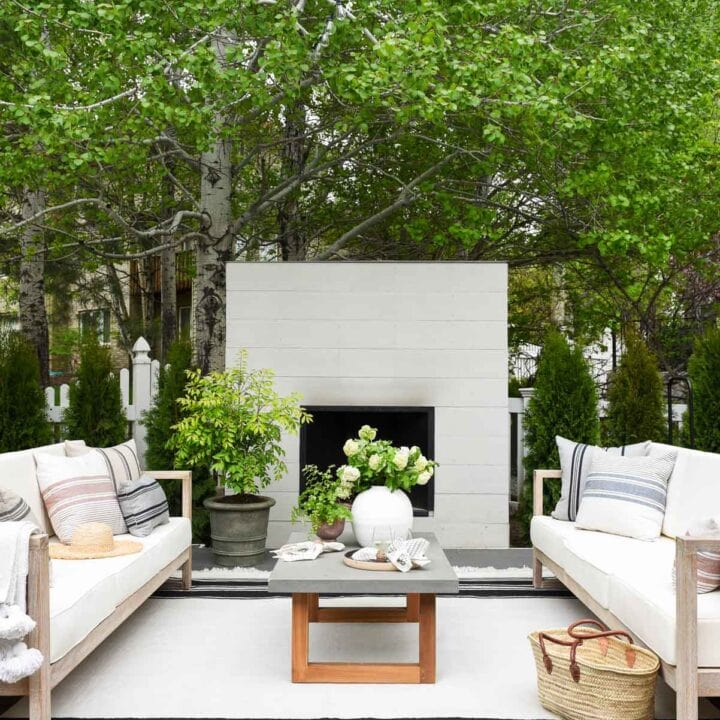 Image for Bold Black-And-White Rug & Cozy Fireplace