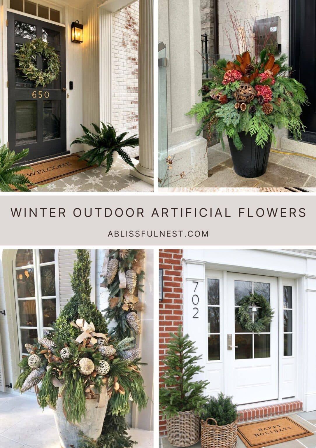 Winter Outdoor Artificial Flowers | A Blissful Nest