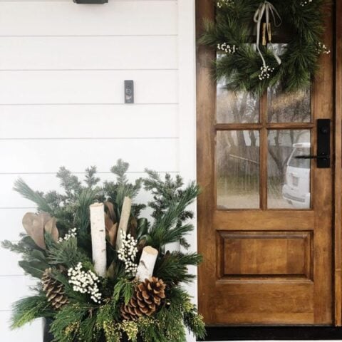 Image for Lush Planter With Birch Logs & Sprigs Of Winter