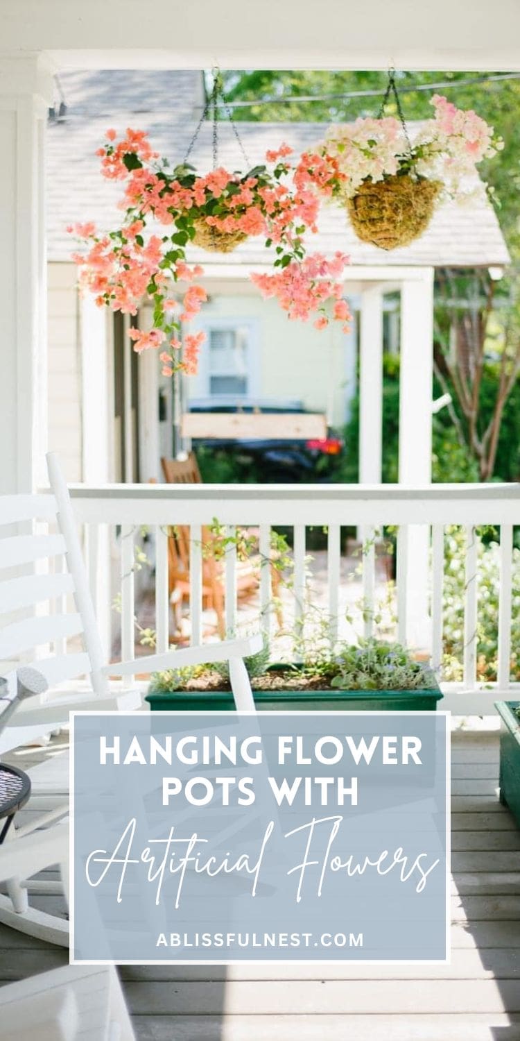 Hanging Flower Pots With Artificial Flowers - A Blissful Nest