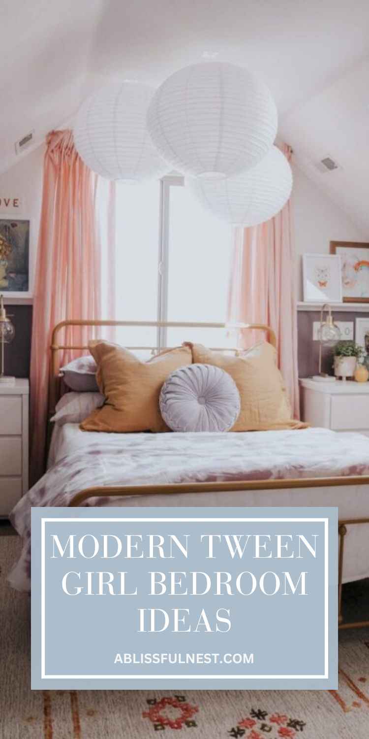 Modern Tween Girl Bedroom Ideas | A Blissful Nest