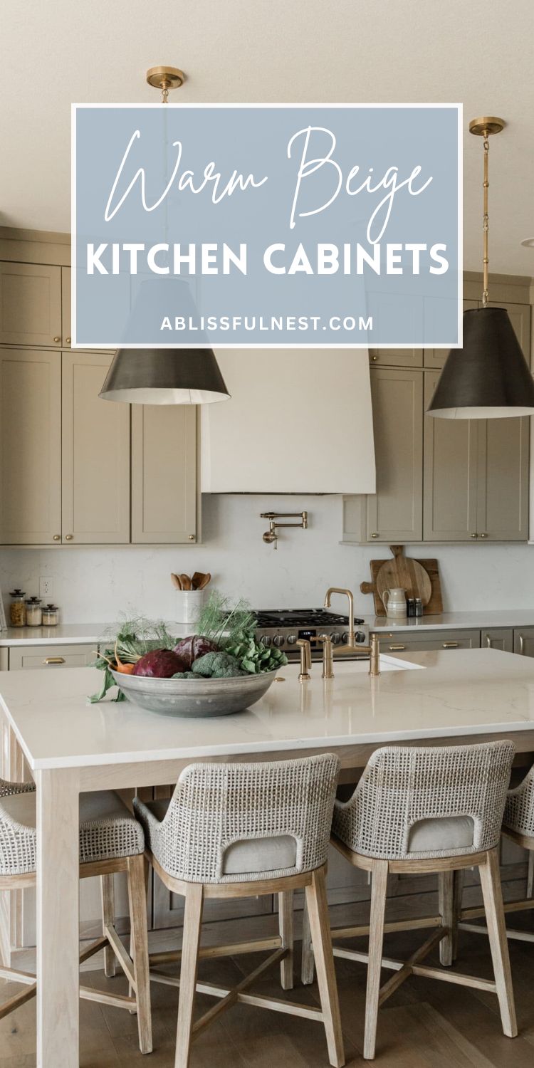 Warm Beige Kitchen Cabinets | A Blissful Nest