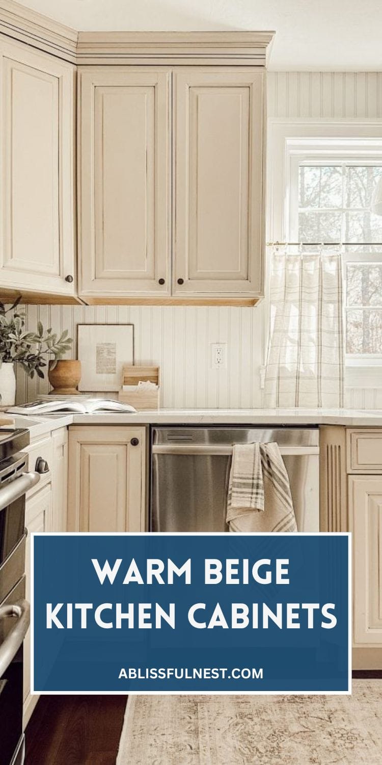 Warm Beige Kitchen Cabinets | A Blissful Nest