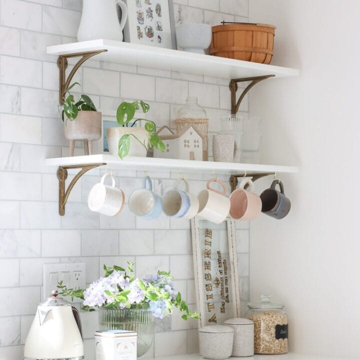 Image for Hanging Mugs Under Open Shelves + Pops Of Greenery