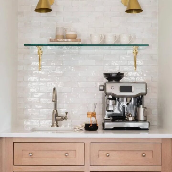 Image for Clean Glass Shelf Paired With Gold Accents