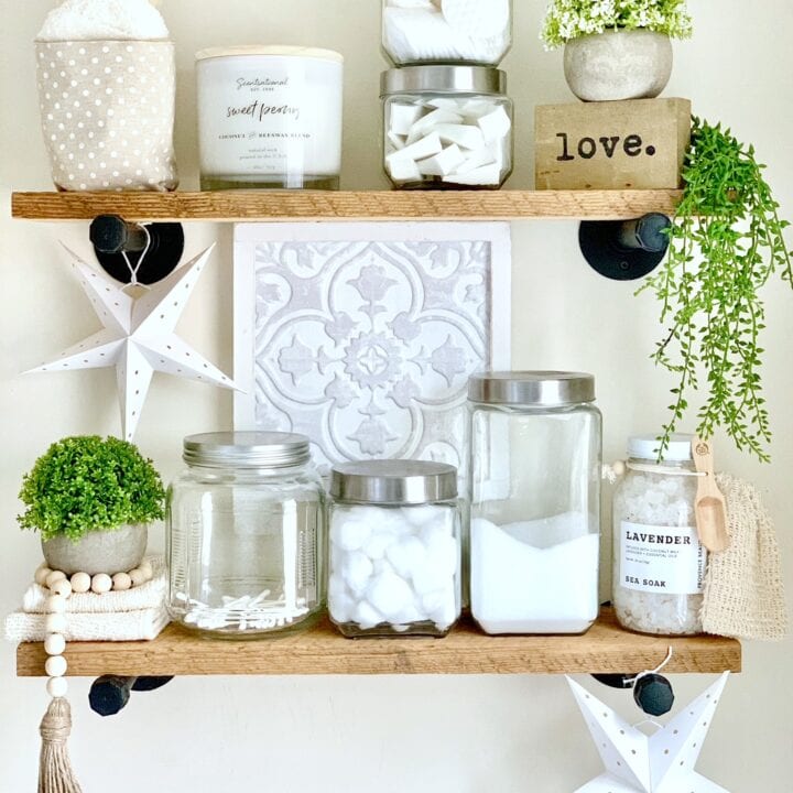 Image for Open Shelves Filled With Glass Jars