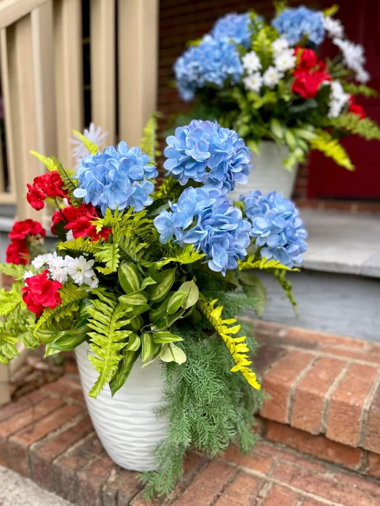 Red White And Blue Artificial Flowers | A Blissful Nest