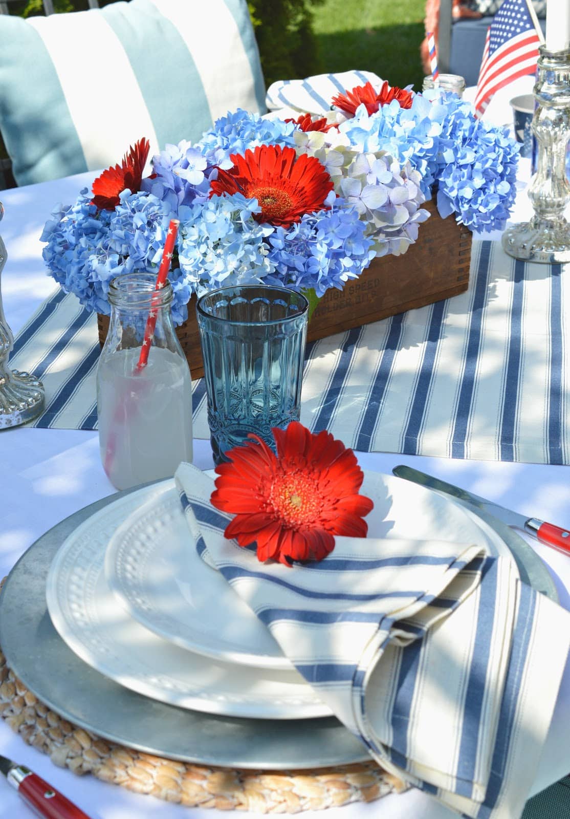 Red White And Blue Artificial Flowers | A Blissful Nest