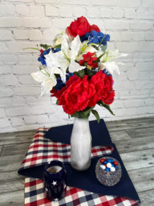 Red White And Blue Artificial Flowers | A Blissful Nest