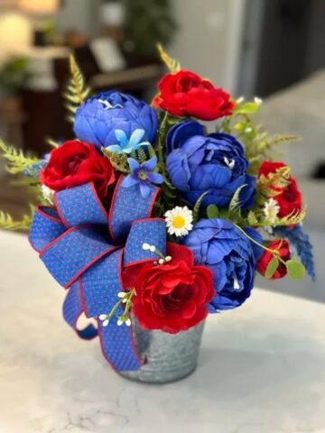 Red White And Blue Artificial Flowers | A Blissful Nest