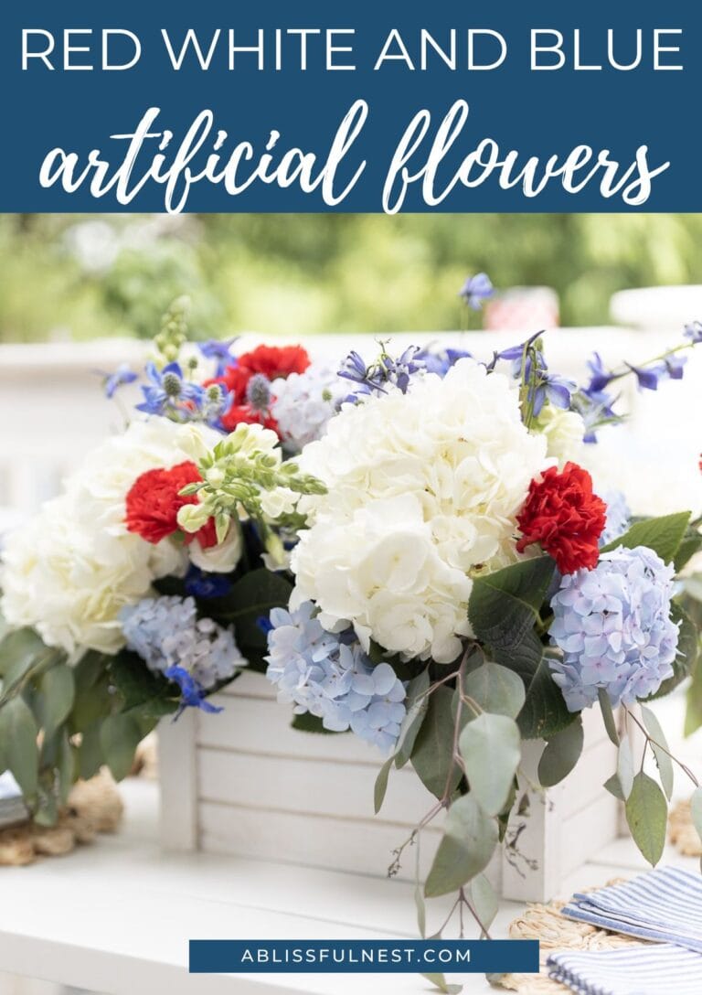 Red White And Blue Artificial Flowers | A Blissful Nest