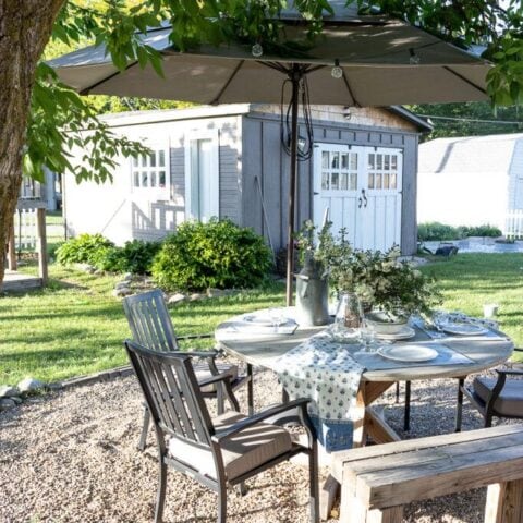 Image for Simple Dining Area On A Bed Of Pea Gravel 