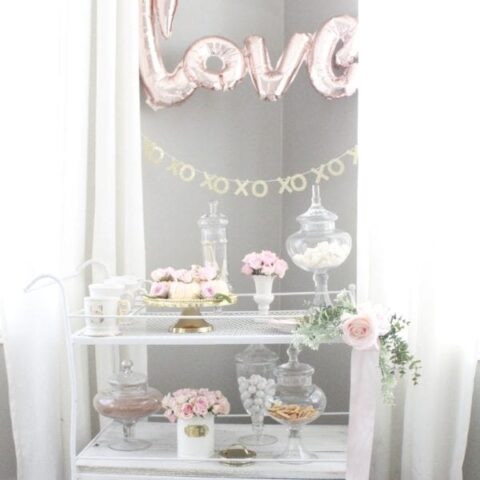Image for Cute Dessert Bar In Pink Blooms + Balloons