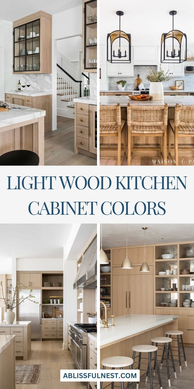 Light Wood Kitchen Cabinet Colors | A Blissful Nest