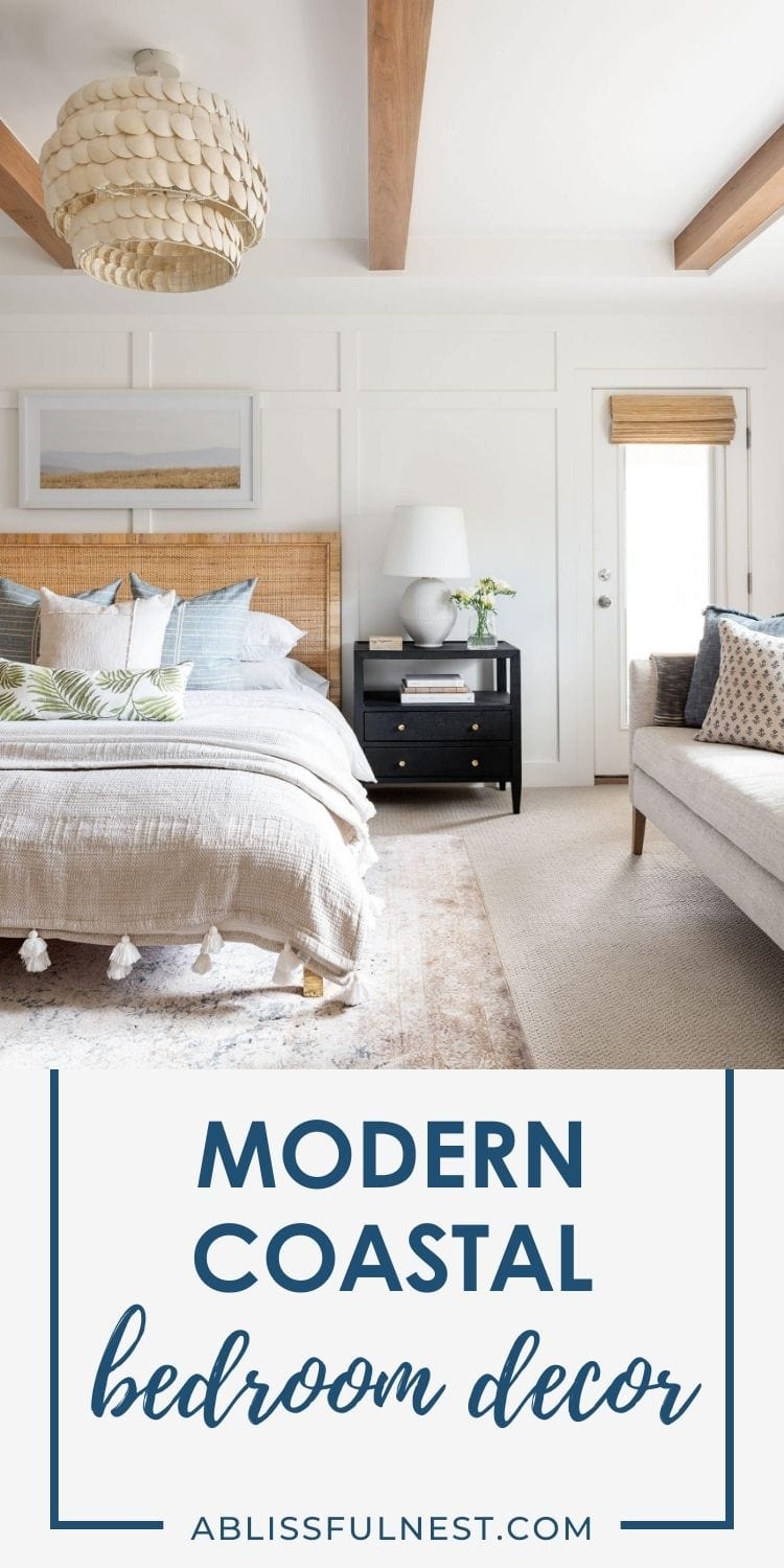 Modern Coastal Bedroom Decor | A Blissful Nest