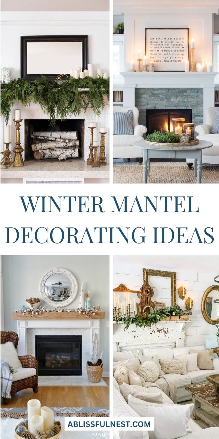 Winter Mantel Decorating Ideas | A Blissful Nest