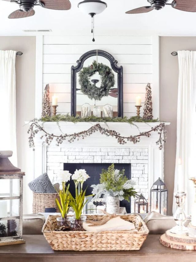 Winter Mantel Decorating Ideas- Cover