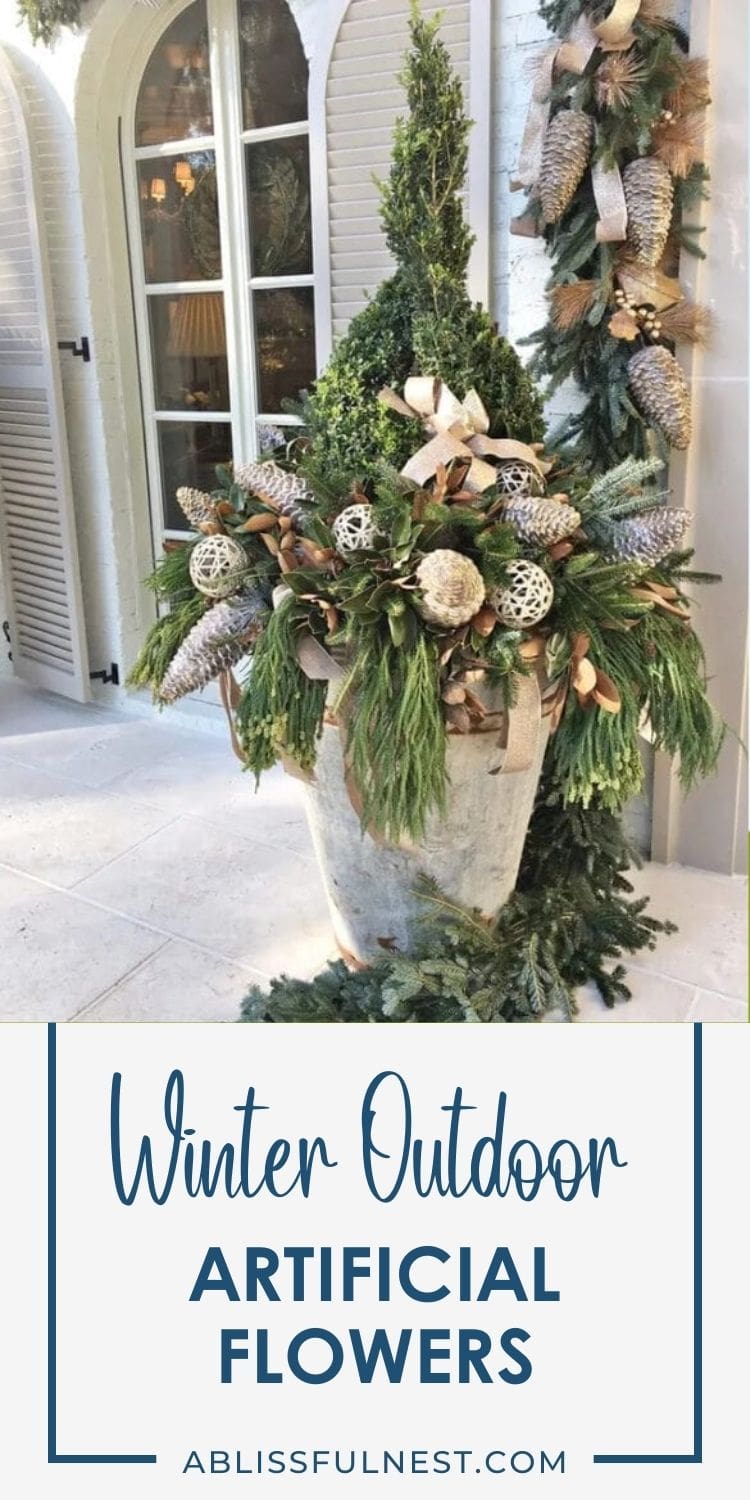 Winter Outdoor Artificial Flowers | A Blissful Nest
