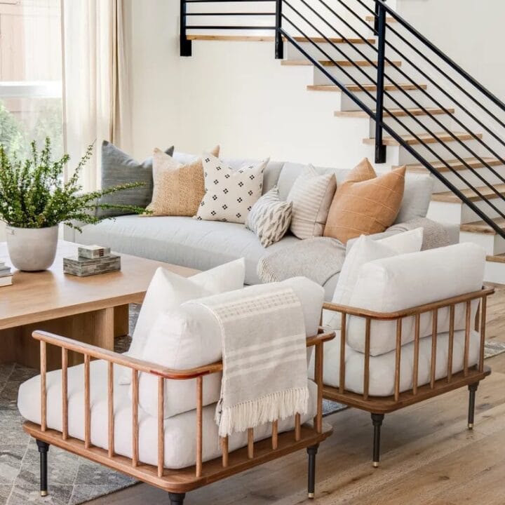 Image for Light Wood Tones, Soft Neutral Pillows, & Breezy Whites