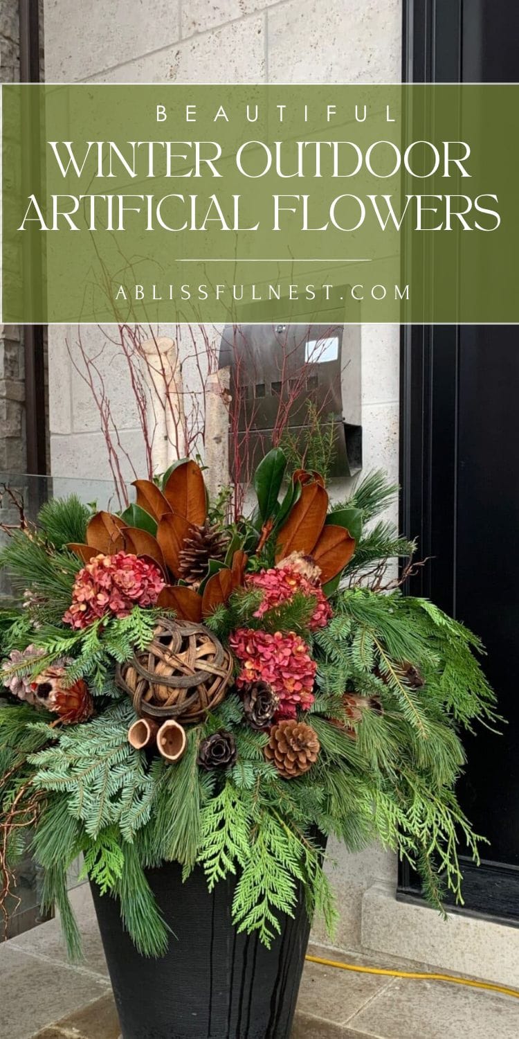 Winter Outdoor Artificial Flowers | A Blissful Nest