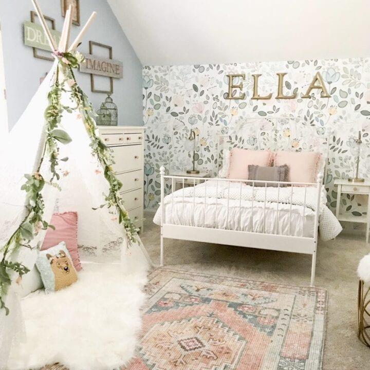 Image for Cozy Teepee + Floral Wallpaper