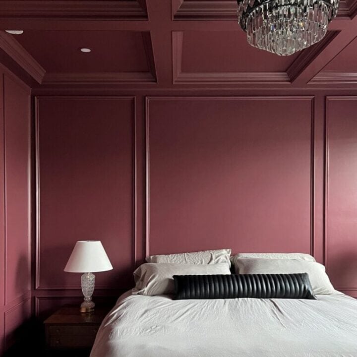 Image for Burgandy Walls +  Crystal Fandelier