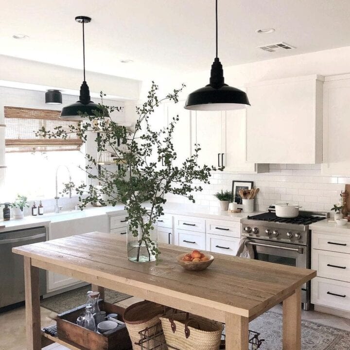 Image for Clean White Cabinets With Wooden Island