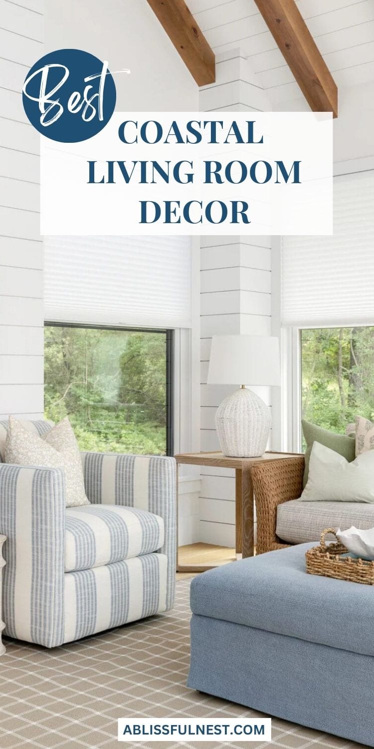Coastal Living Room Decor | A Blissful Nest