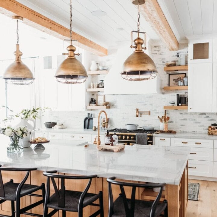 Image for Copper Pendant Lights + Black Accents