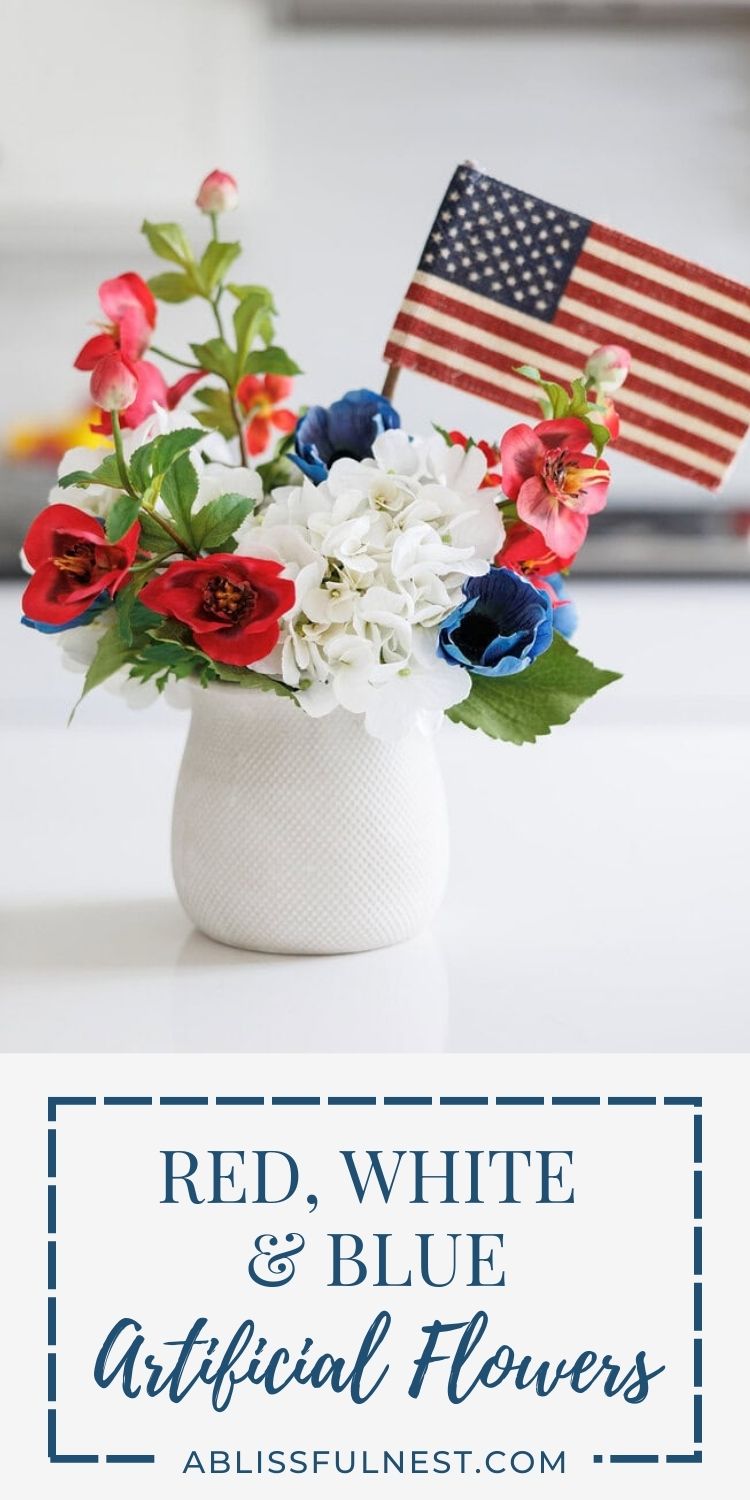 Red White And Blue Artificial Flowers | A Blissful Nest