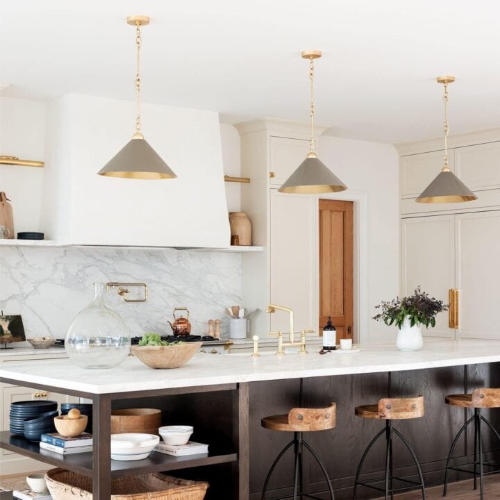 Image for Marble Countertops + Rustic Wood Stools