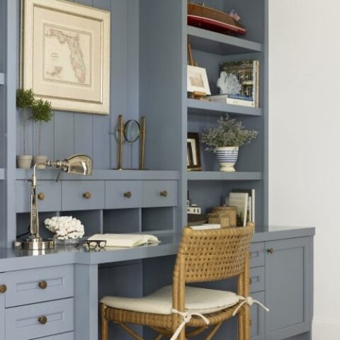 Image for Blue Cabinets With Brass Hardware